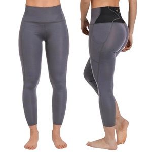 TOMMIE COPPER Slate Grey Pro Grade Copper Life Back Support Cropped Leggings